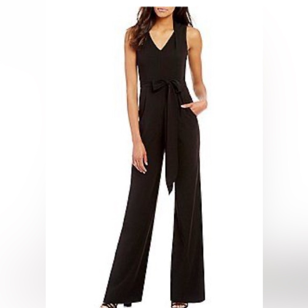 ANTONIO MELANI Deep Blue V-Neck Jumpsuit